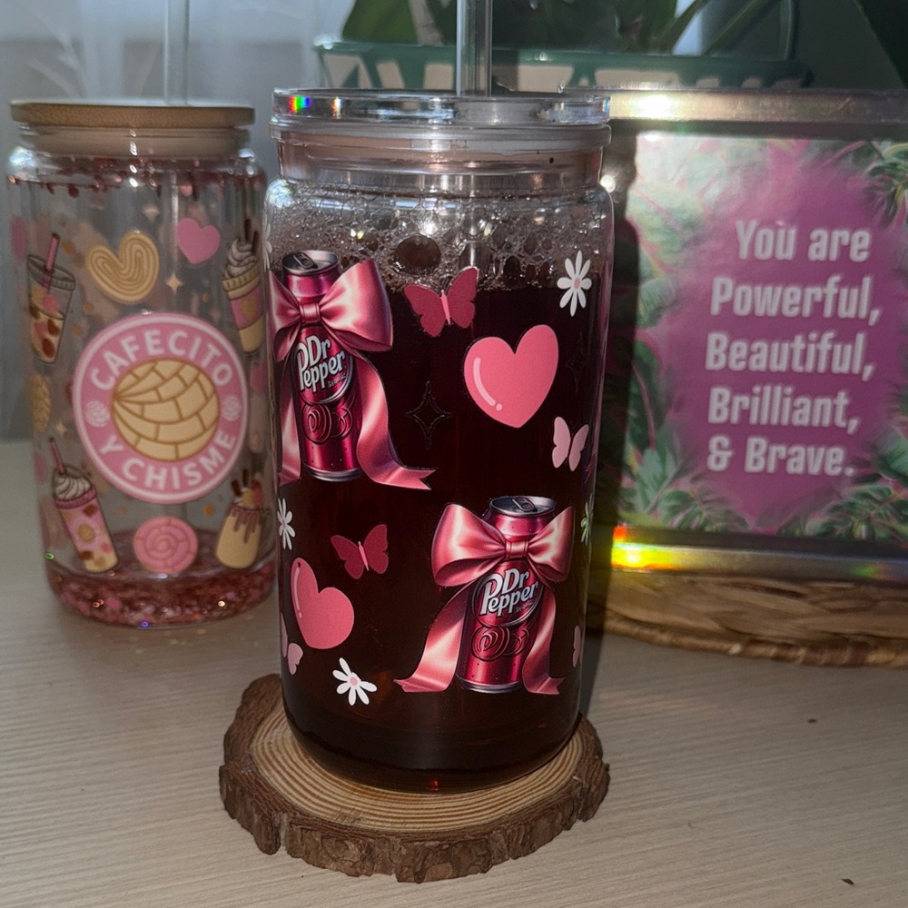 Dr Pepper Themed Tumbler with Straw